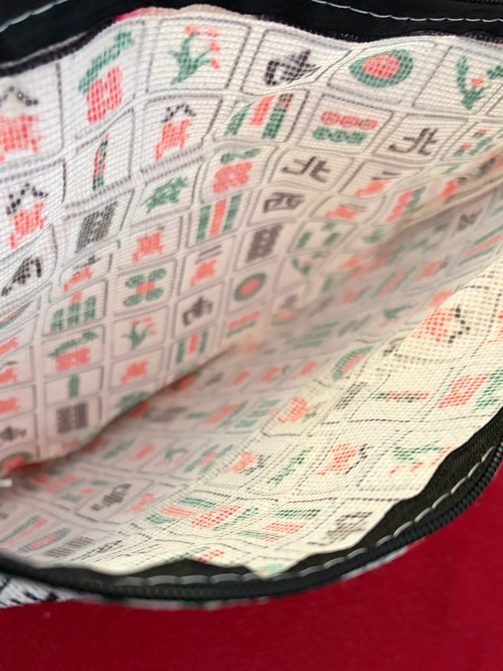 Mahjong Tile Print Zip Pouch - Picture 2 of 3